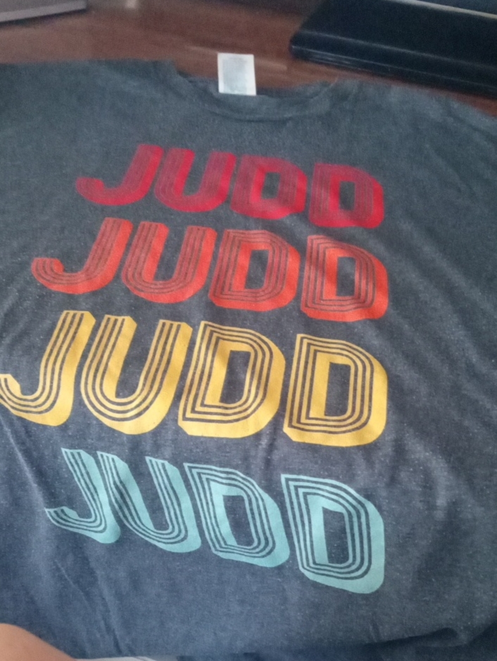 MensGraphic Tee with Multicolor 'JUDD' Print - Gray